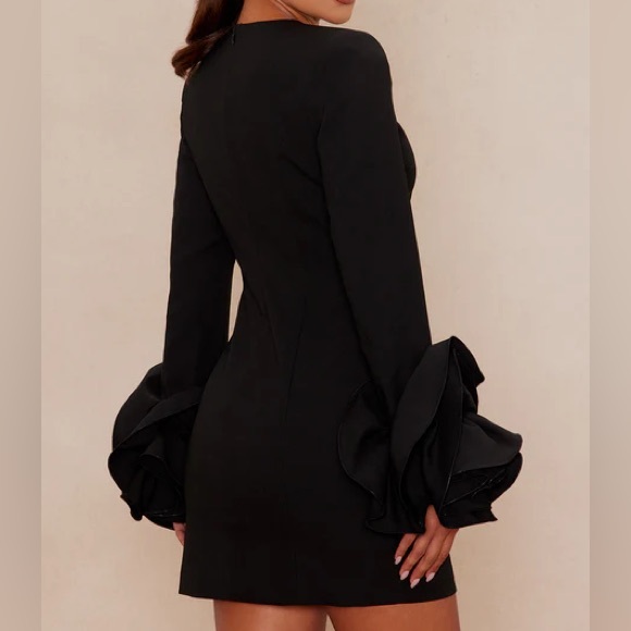 Amora Long Sleeve Mini Dress - Black - Picture 4 of 6